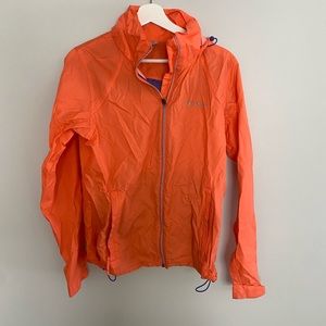 Columbia Rain Jacket Orange Hood